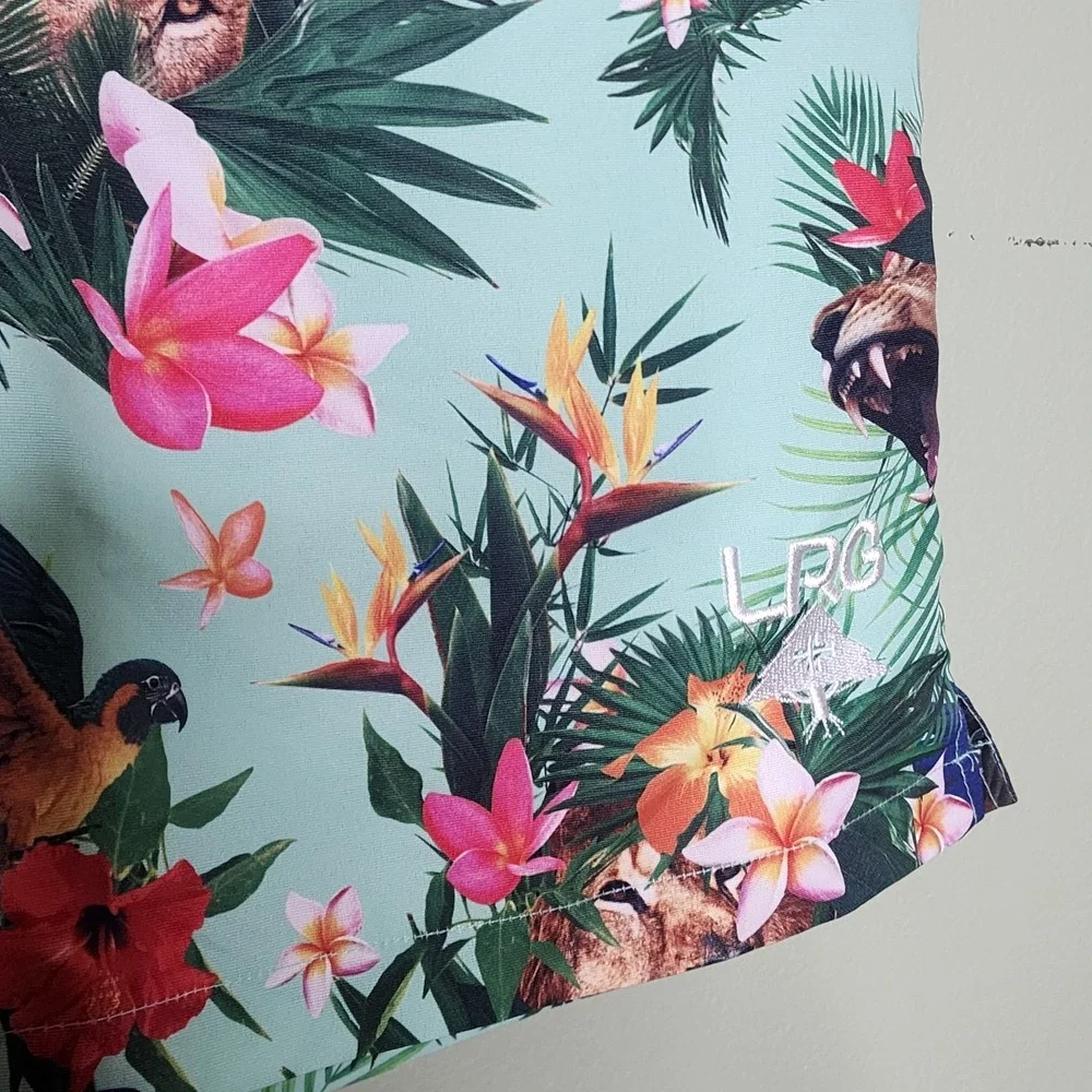 Lifted Research Group Board Shorts Tropical Beach Swim‎ Drawstring Pull On L